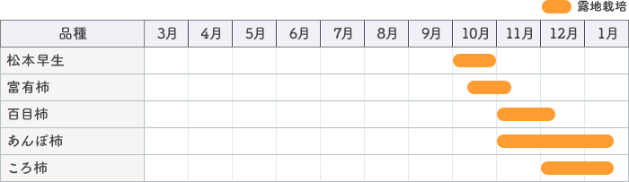 主要品種の出回り時期